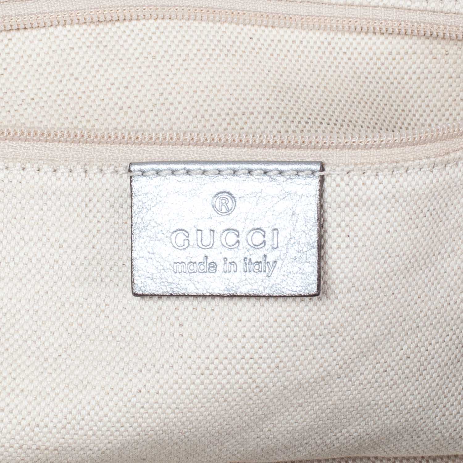 Gucci Metallic Guccissima Medium Sukey Boston Silver 7 of 8