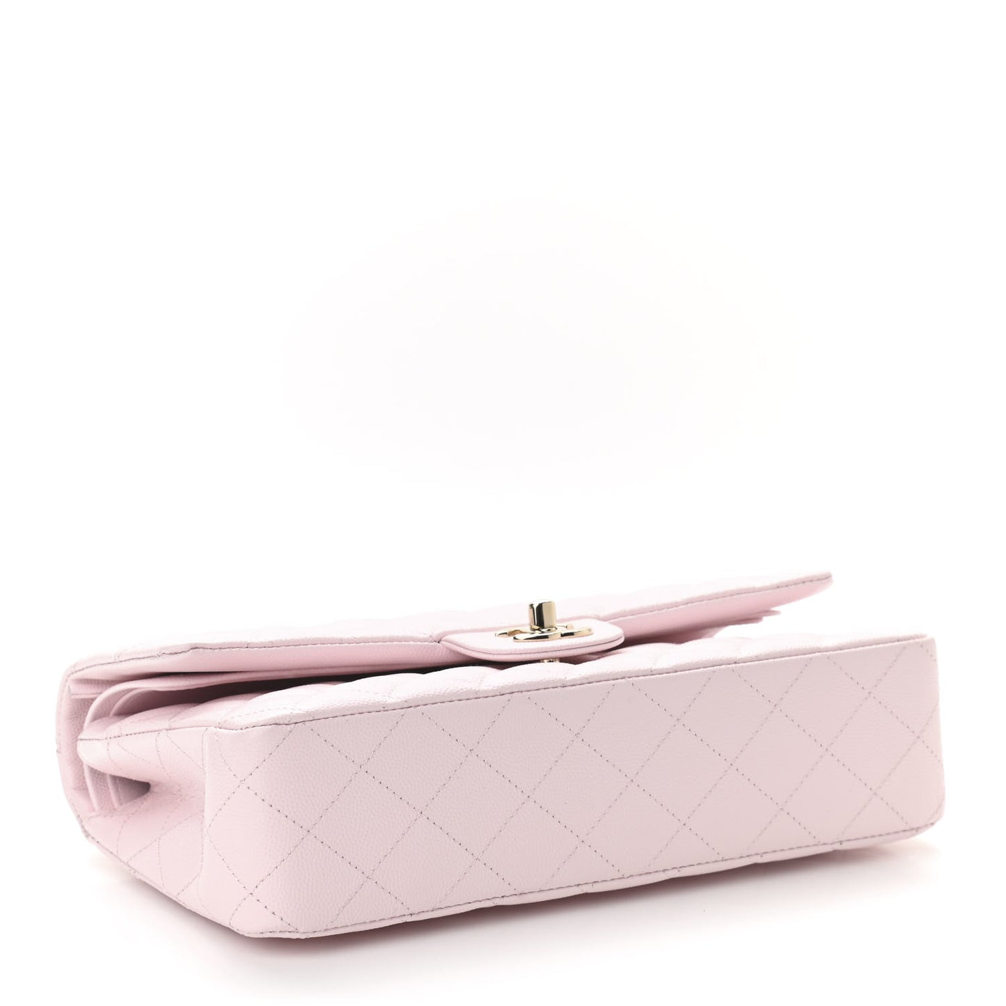 Caviar Quilted Medium Double Flap Light Pink