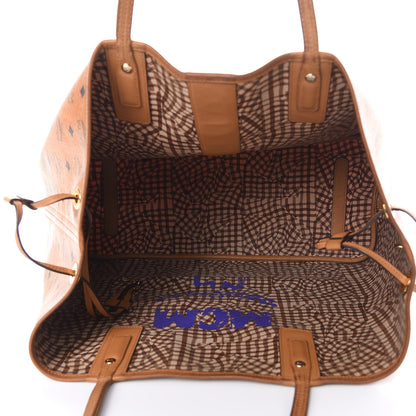 MCM Visetos Large Liz Reversible Shopper Tote Cognac 5 of 23