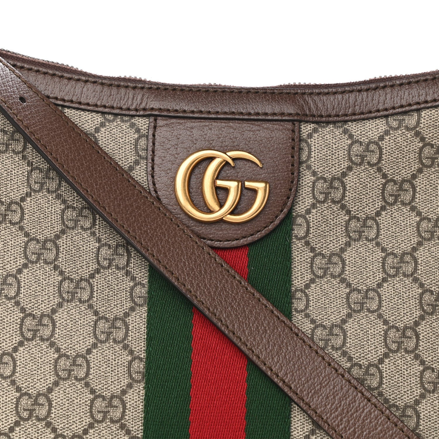 Gucci GG Supreme Monogram Web Small Ophidia Half Moon Hobo Brown 8 of 10