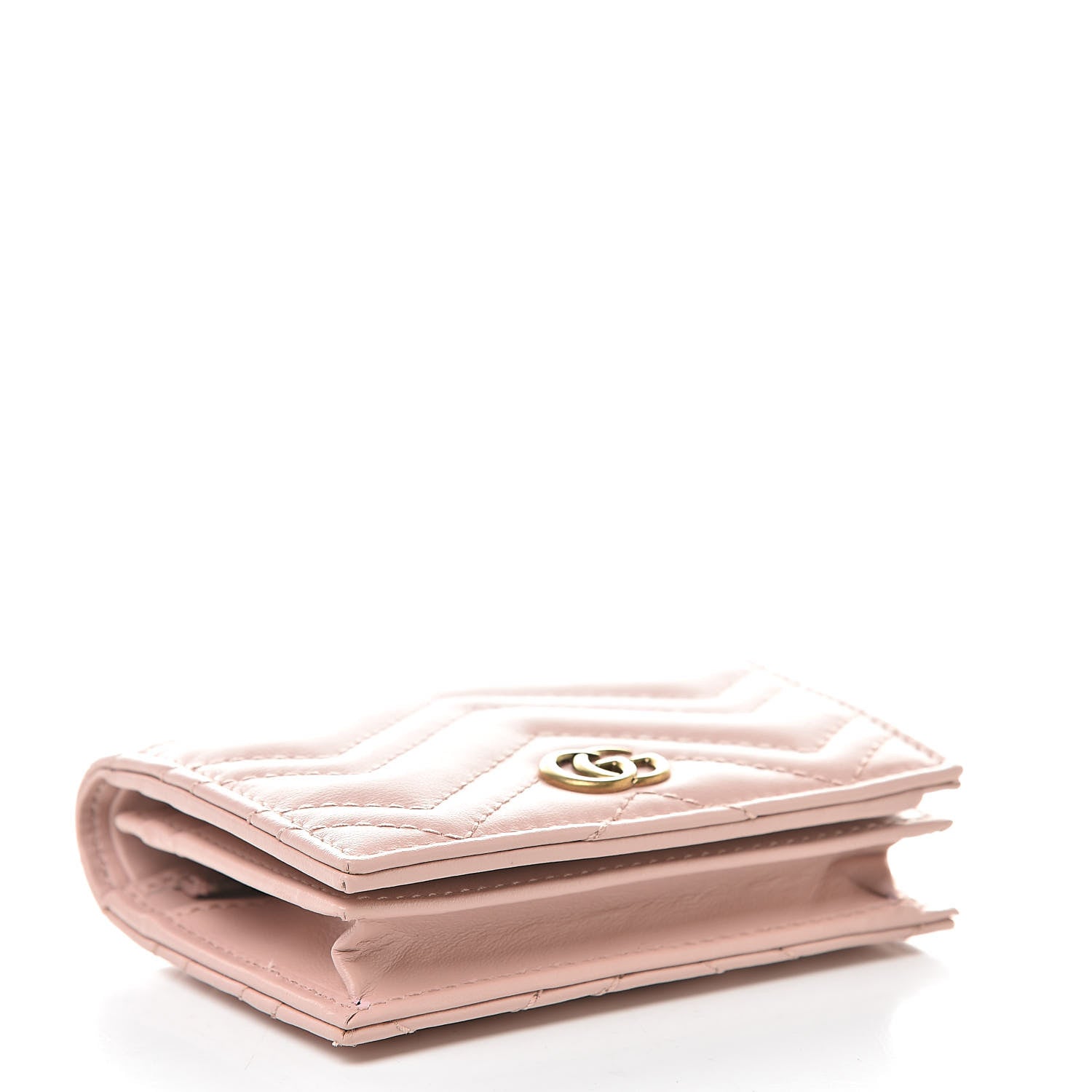 Gucci Calfskin Matelasse GG Marmont Card Case Wallet Perfect Pink 4 of 7