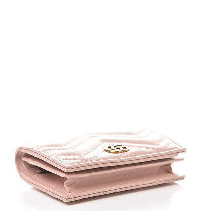 Gucci Calfskin Matelasse GG Marmont Card Case Wallet Perfect Pink 4 of 7