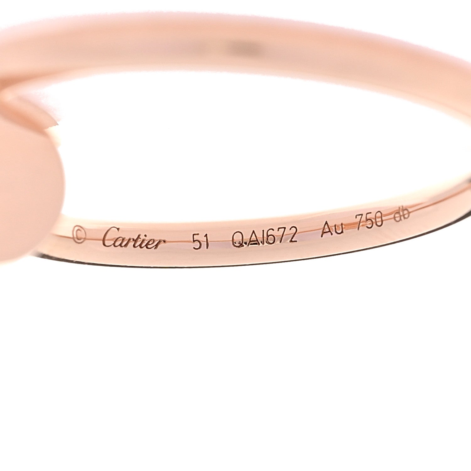 Cartier 18K Pink Gold Small Juste Un Clou Ring 50 5.5 4 of 5