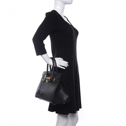 Hermes Madame Calfskin Birkin Sellier 30 Black 2 of 11