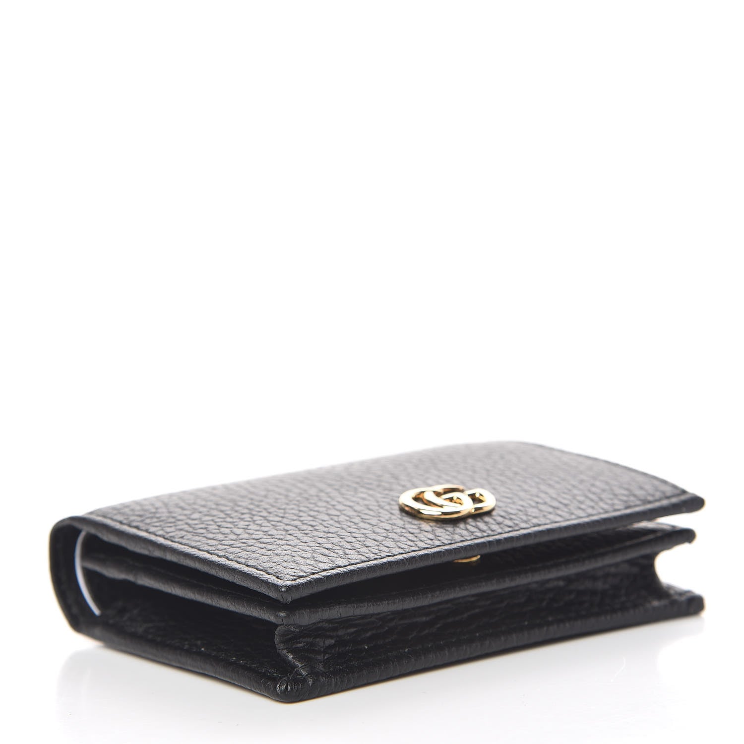 Gucci Pebbled Calfskin GG Marmont Card Case Black 4 of 8