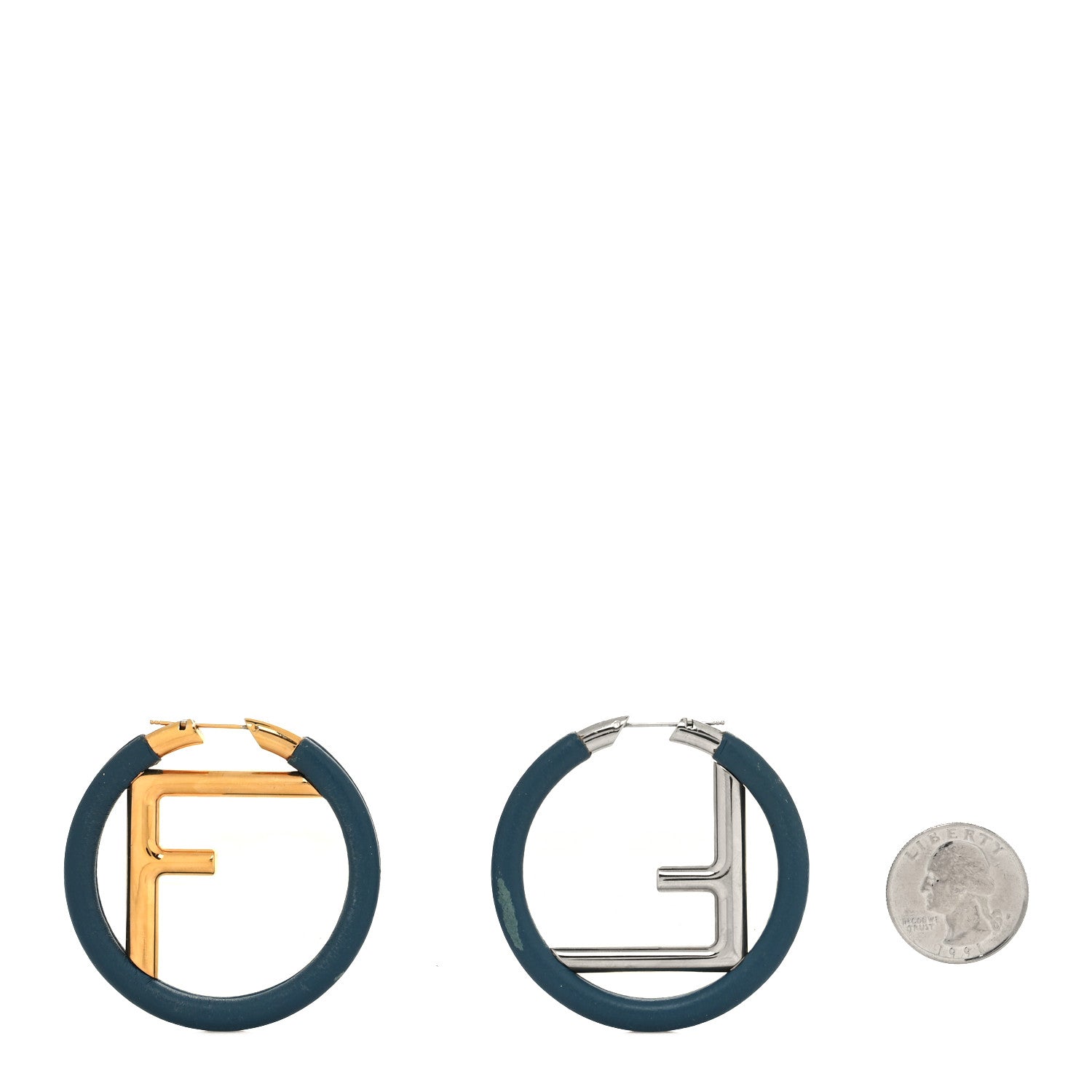 Fendi Nappa F is Fendi Hoop Earrings Blue 2 of 7