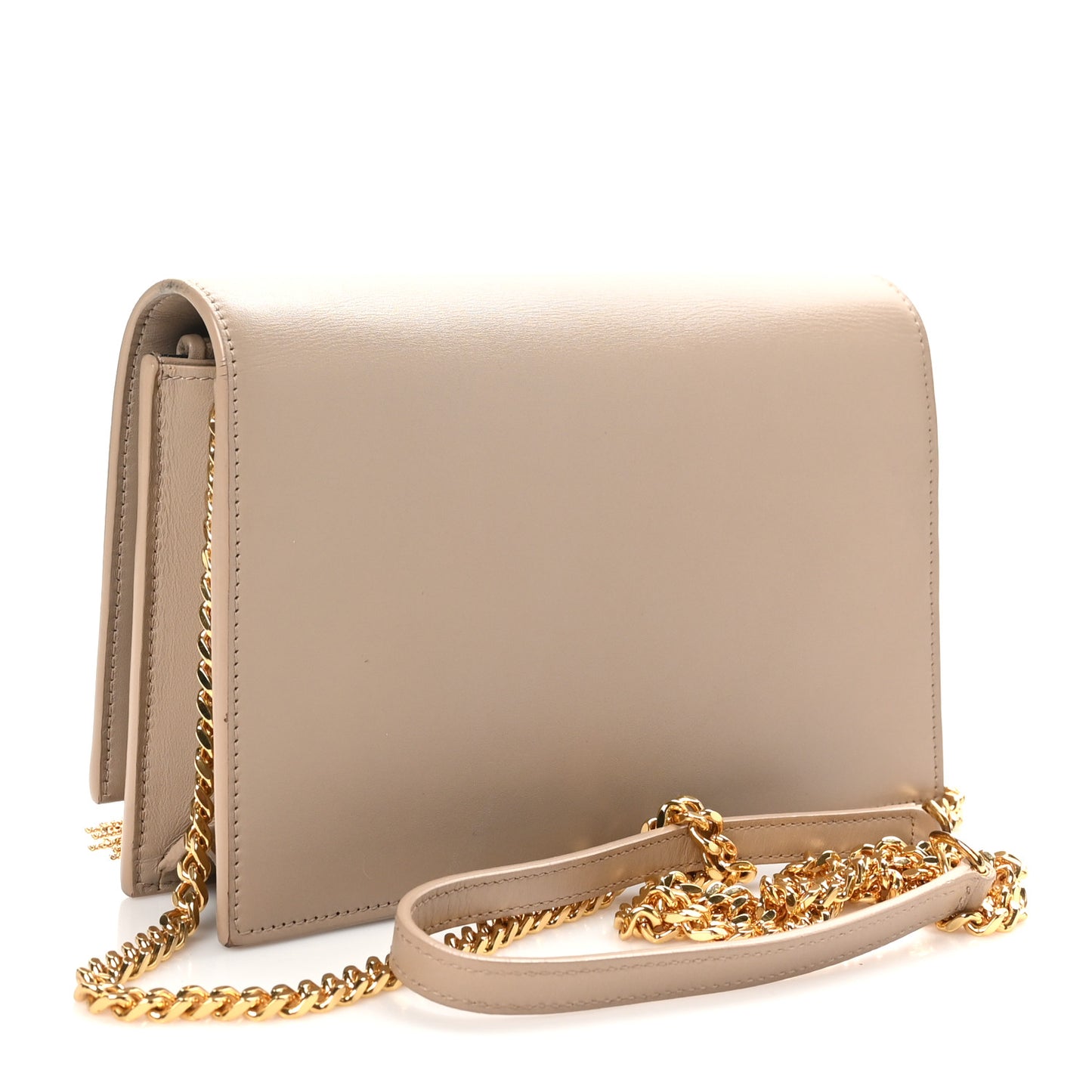 Smooth Calfskin Classic Monogram Kate Tassel Chain Wallet Nude Powder