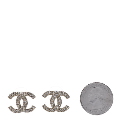 Chanel Crystal CC Earrings Light Gold 2 of 5