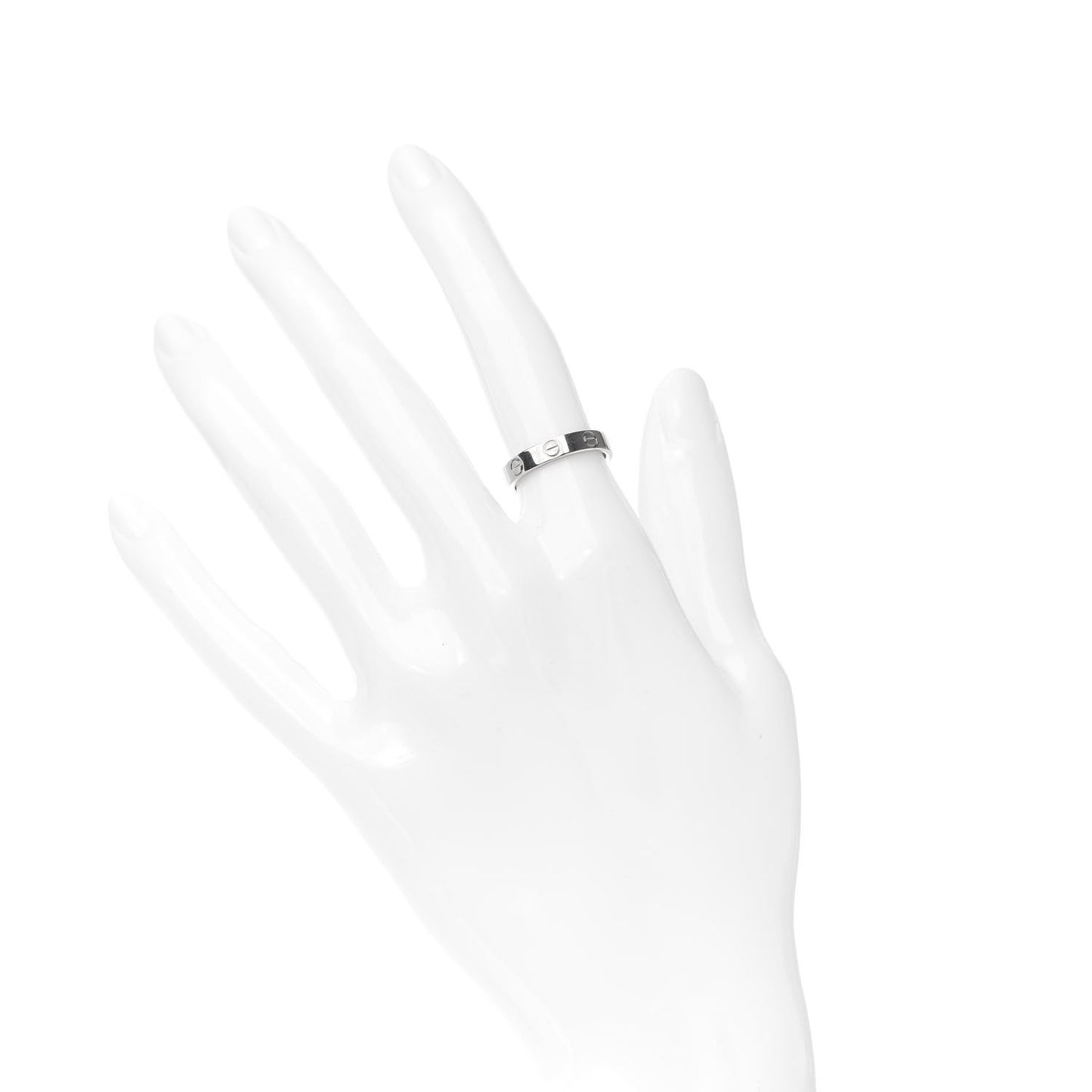 18K White Gold 3.5mm LOVE Wedding Band Ring 49 4.75