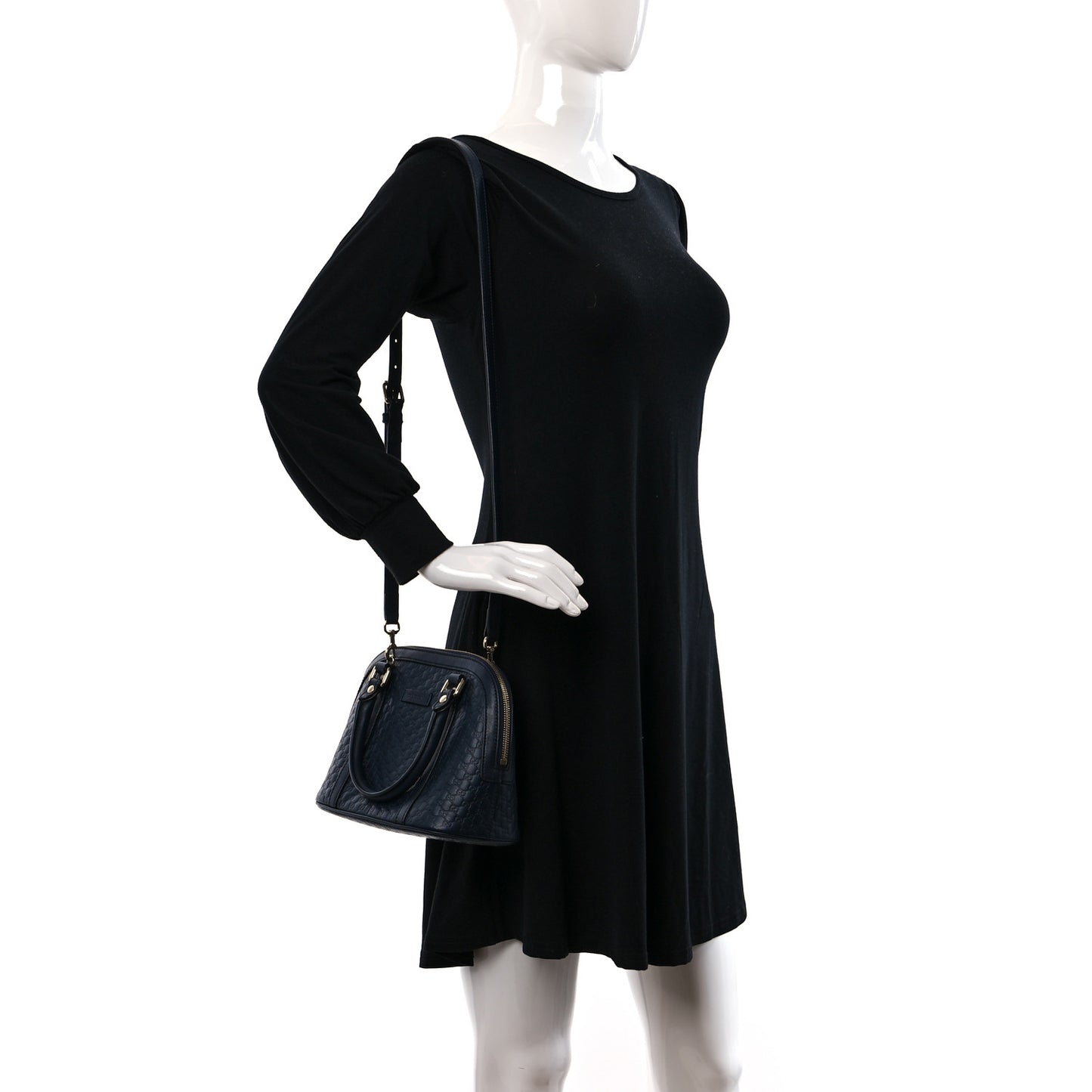 Soft Microguccissima Mini Dome Bag Blue