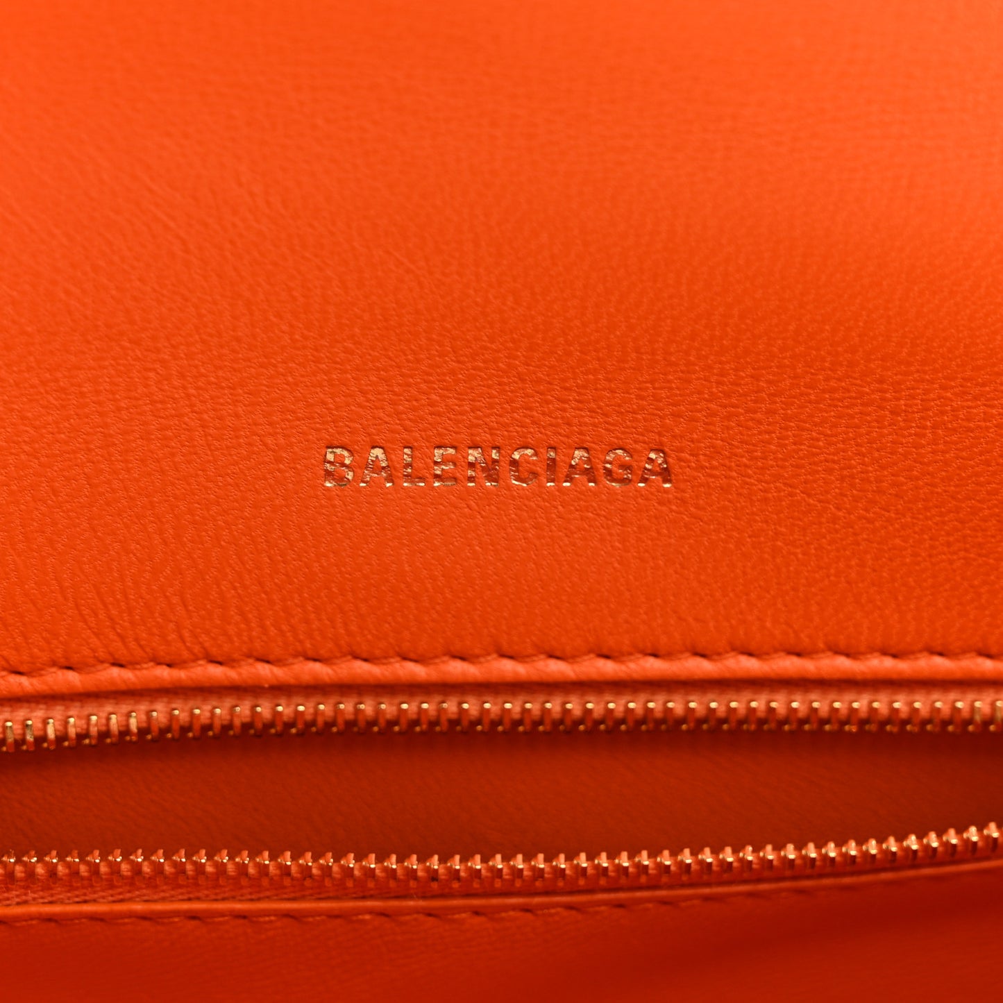 Shiny Calfskin Crocodile Embossed Small Hourglass Top Handle Bag Orange