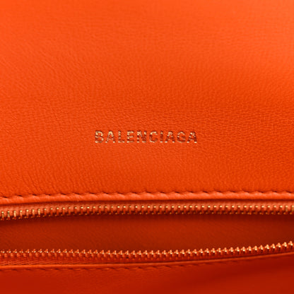 Balenciaga Shiny Calfskin Crocodile Embossed Small Hourglass Top Handle Bag Orange 6 of 11
