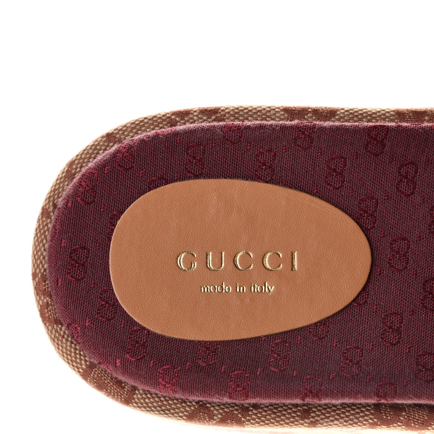 Gucci Canvas GG Monogram Angelina Platform Slide Sandals 37.5 Beige Ruggine 6 of 8