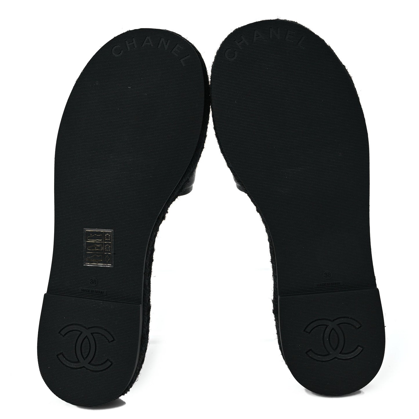 Lambskin Espadrille Mule Sandals 38 Black