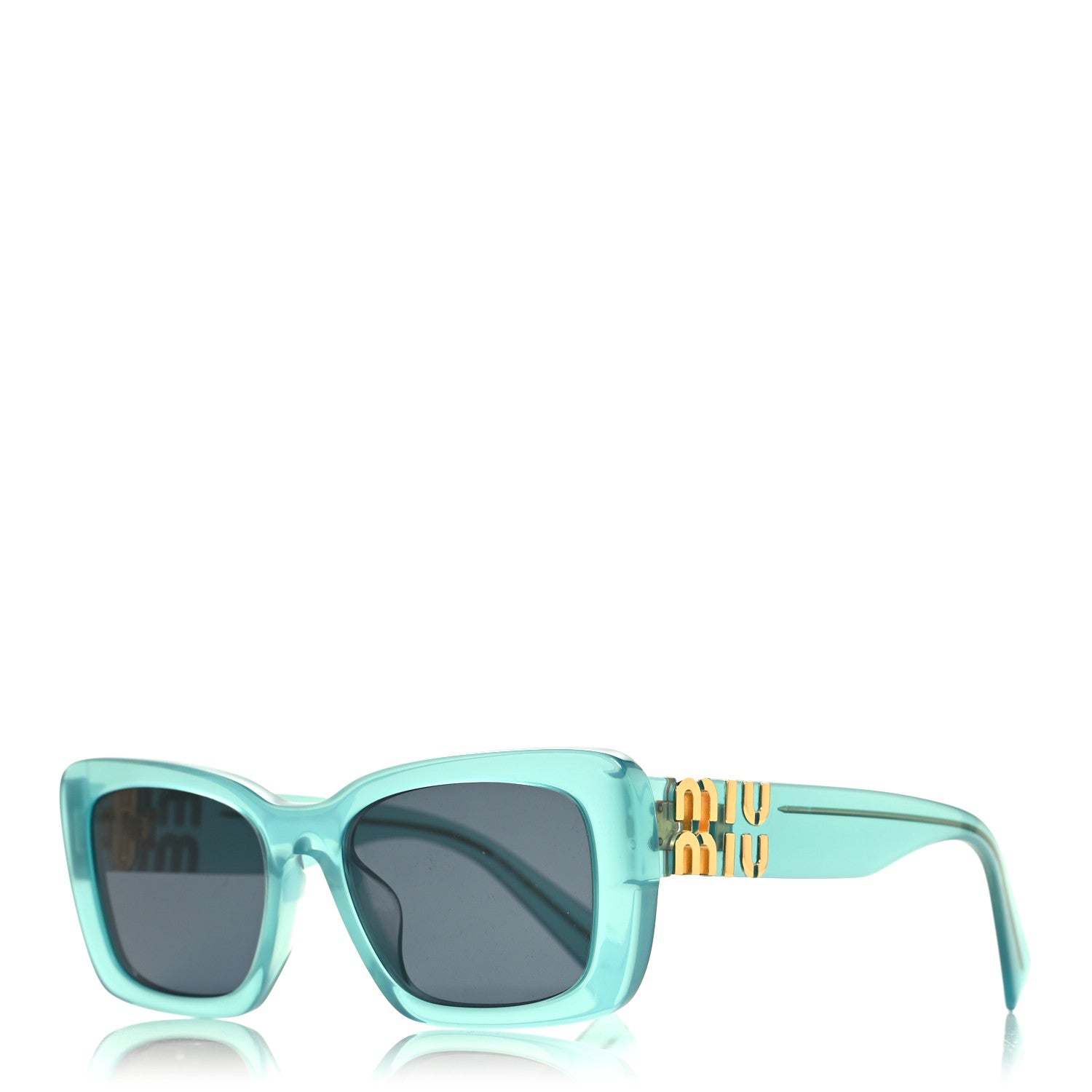Miu Miu Acetate Rectangle Sunglasses SMU 07YS Opal Anise 1 of 7