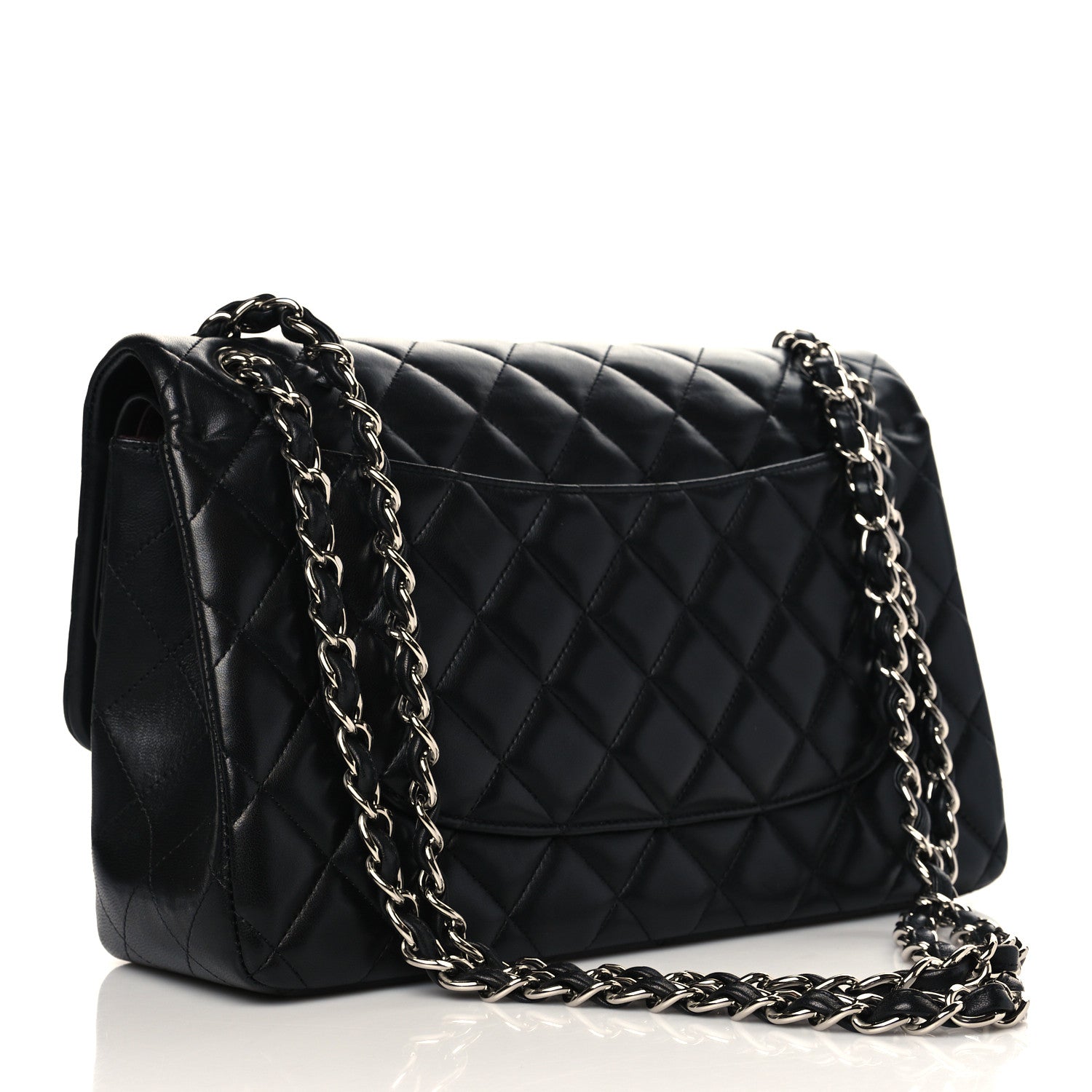 Chanel Lambskin Quilted Jumbo Double Flap Black 3 of 9