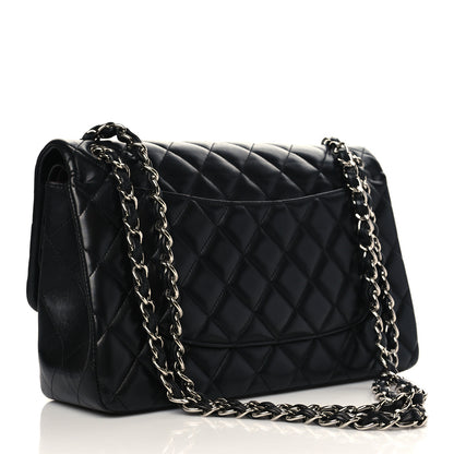 Chanel Lambskin Quilted Jumbo Double Flap Black 3 of 9