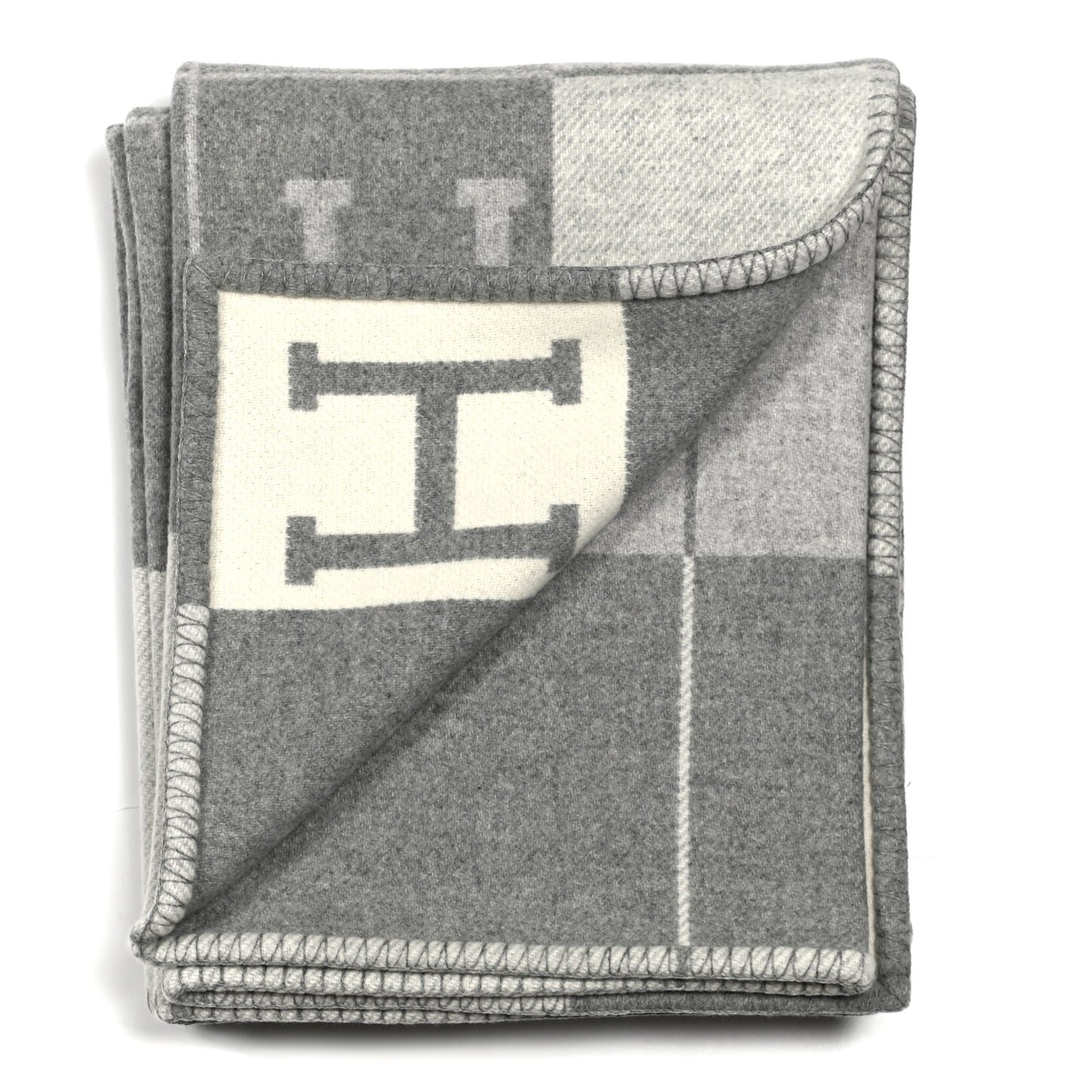 Wool Cashmere Avalon III Blanket Ecru Gris Clair