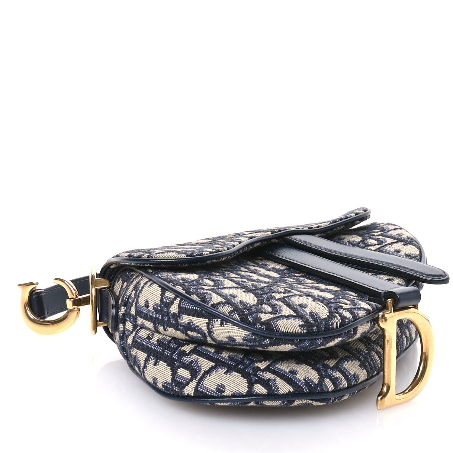 Christian Dior Oblique Mini Saddle Bag Blue 4 of 10