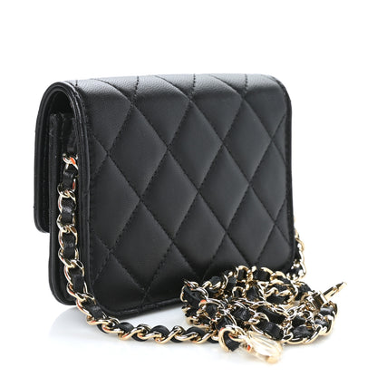 Chanel Lambskin Quilted Chain Belt Bag Black 3 of 11