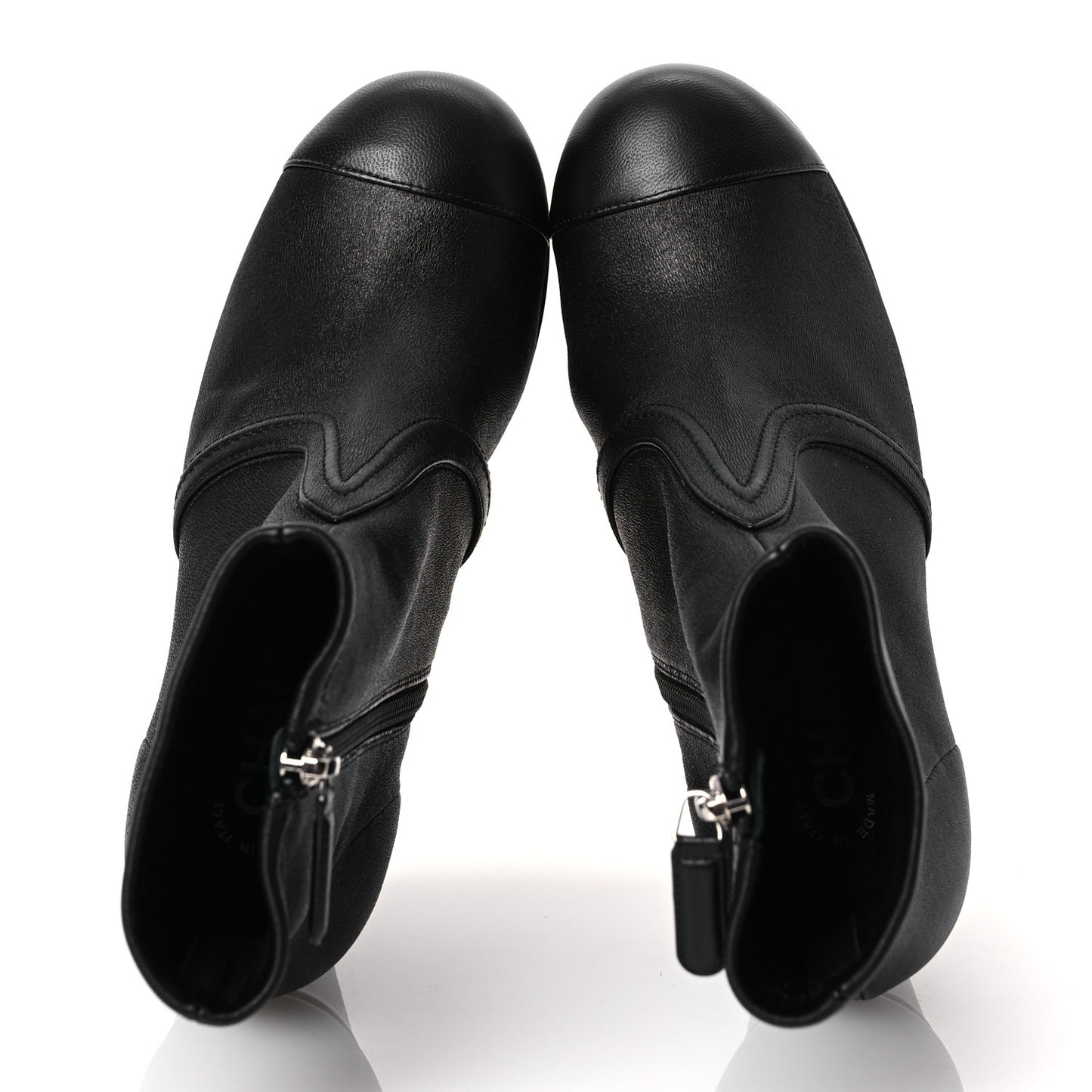 Lambskin Platform Short Boots 38 Black