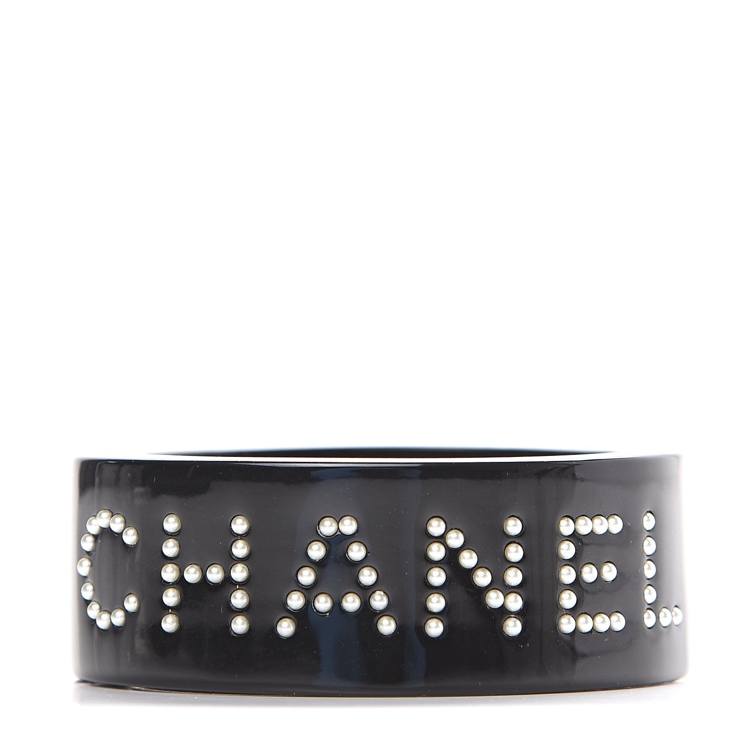 Chanel Resin Pearl CC Cuff Black 1 of 3