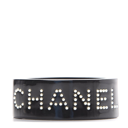 Chanel Resin Pearl CC Cuff Black 1 of 3