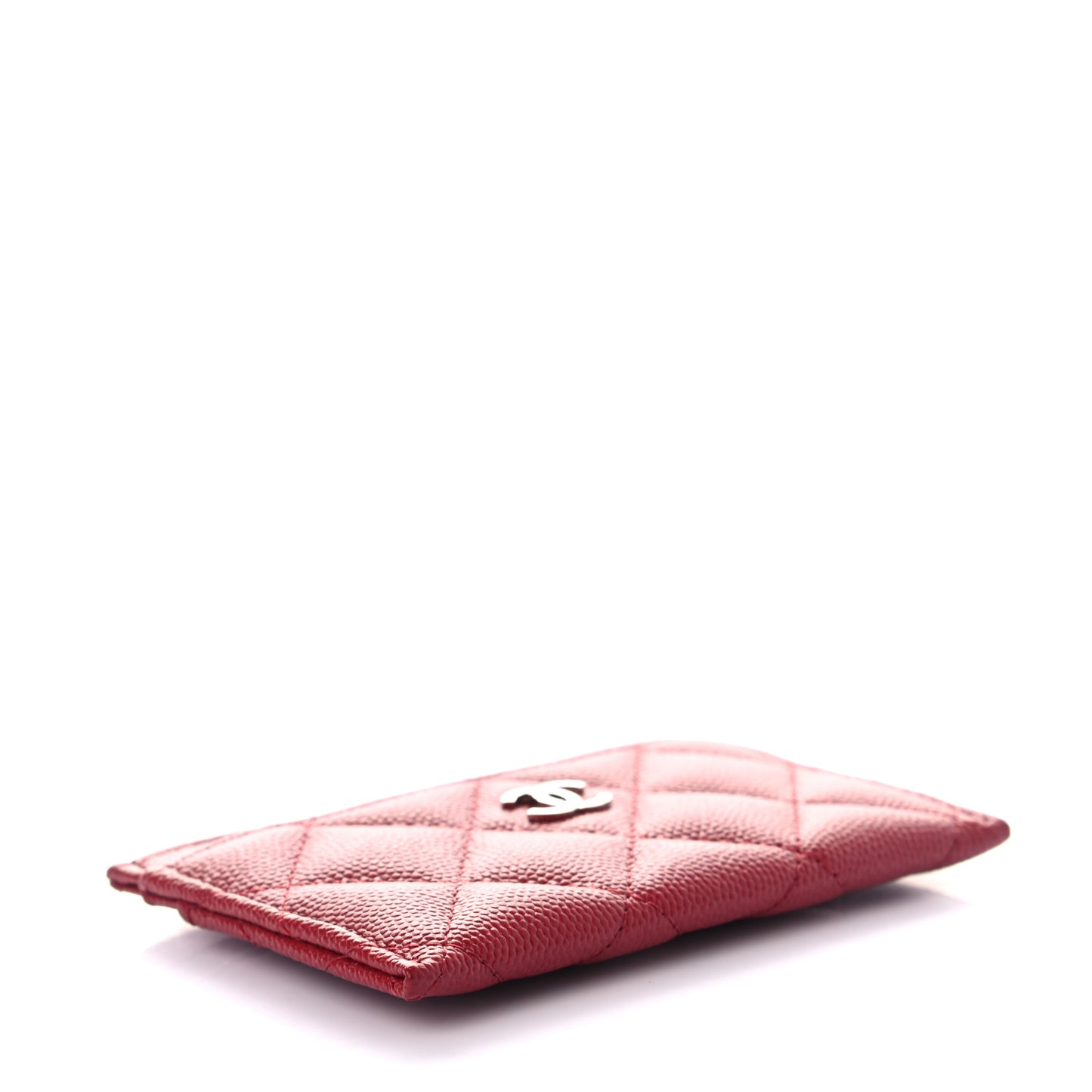Caviar Quilted Card Holder Red