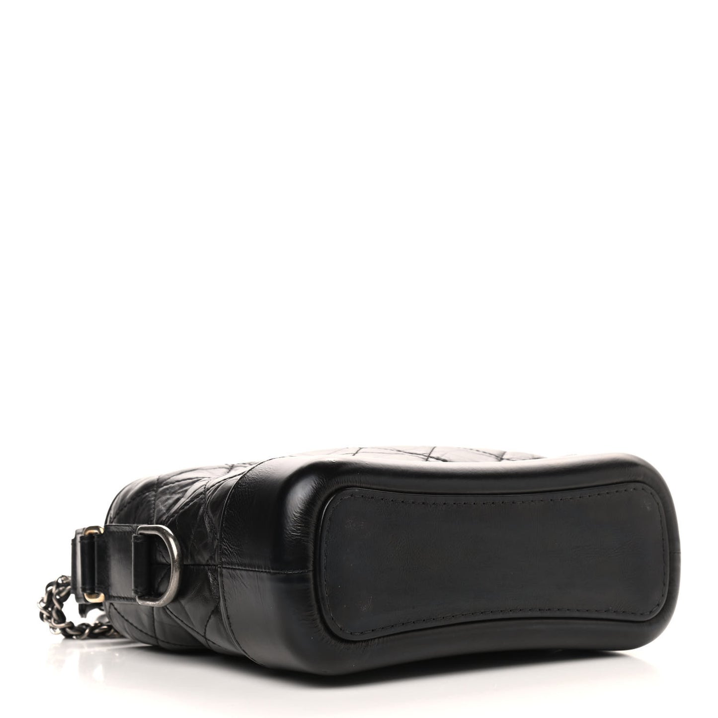 Aged Calfskin Quilted Small Gabrielle Hobo Black