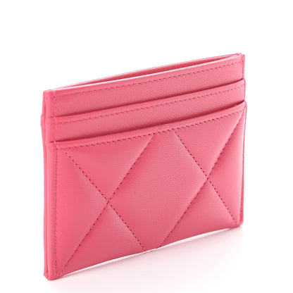 Chanel Shiny Goatskin Quilted 19 Card Holder Dark Pink 2 of 7
