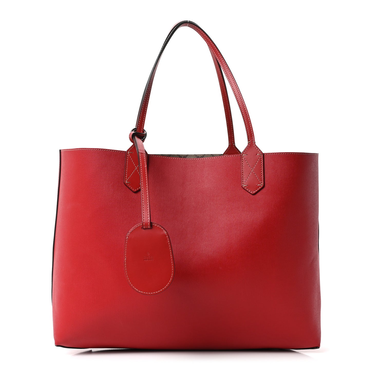 GG Supreme Monogram Medium Reversible Tote Beige Red
