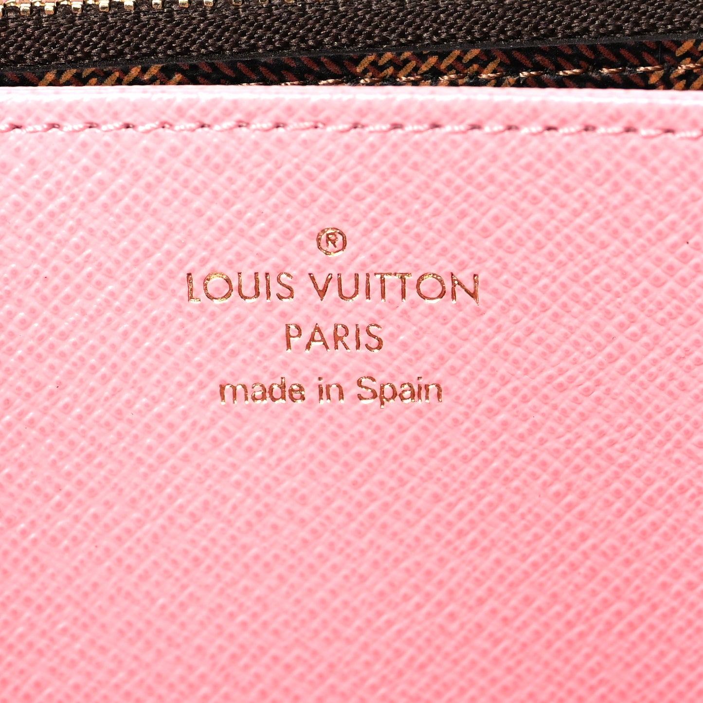 Damier Ebene Studded Zippy Wallet Rose Ballerine