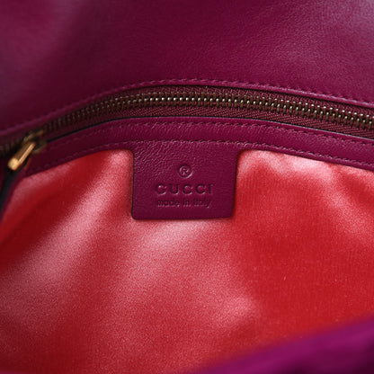 Gucci Velvet Matelasse Medium GG Marmont Shoulder Bag Fuchsia Violet Cyclamen 6 of 10