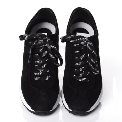Chanel Suede Goatskin CC Sneakers 39.5 Black 5 of 11