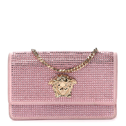 Versace Vitello Crystal Palazzo Evening Bag Pink 1 of 12