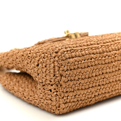 Chanel Braided Raffia Nano Kelly Flap Bag Dark Beige 8 of 10