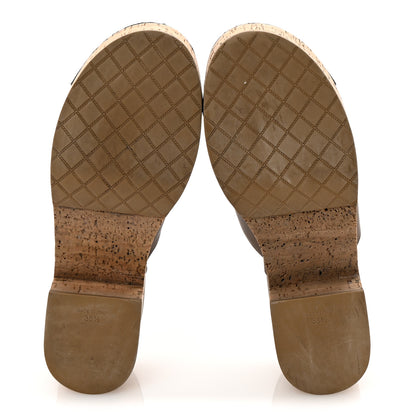 Chanel Calfskin Cork Cap Toe CC Clogs 38.5 Taupe Black 6 of 9