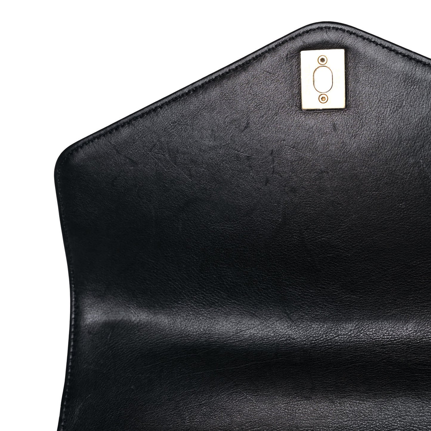 Calfskin Quilted Small Gold Top Handle Flap Black