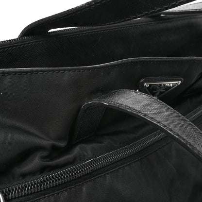 Prada Nylon Saffiano Front Pocket Tote Black 11 of 13