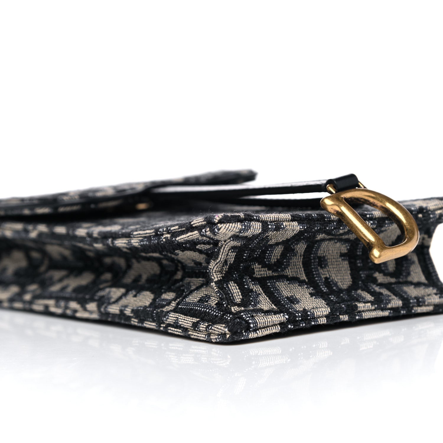 Christian Dior Oblique Vertical Saddle Pouch Blue 8 of 9