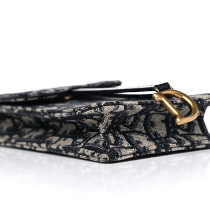 Christian Dior Oblique Vertical Saddle Pouch Blue 8 of 9