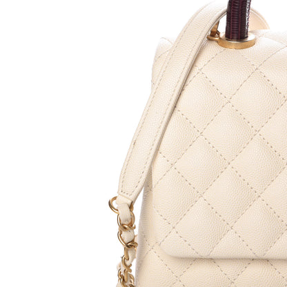 Chanel Caviar Lizard Quilted Small Coco Handle Flap Ivory 8 of 14