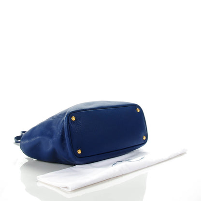 Prada Vitello Daino Side Pocket Shoulder Bag Inchiostro 4 of 8