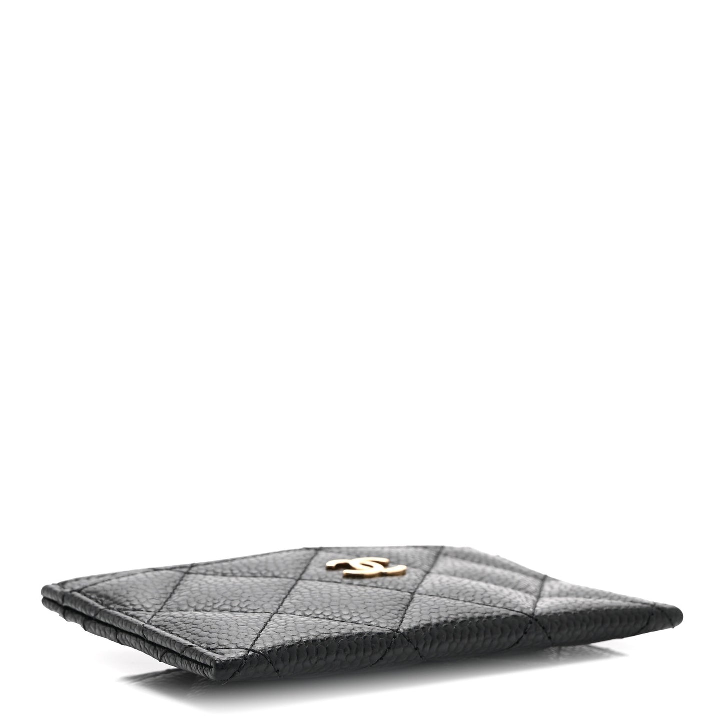 Caviar Quilted Card Holder Black