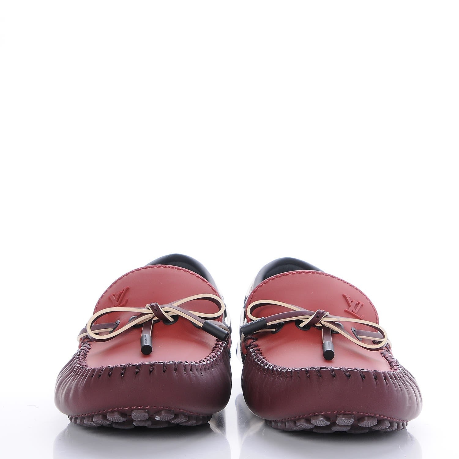 Louis Vuitton Mens Mat Calfskin Arizona Car Shoe Moccasin Loafers 7.5 Rouge 2 of 5
