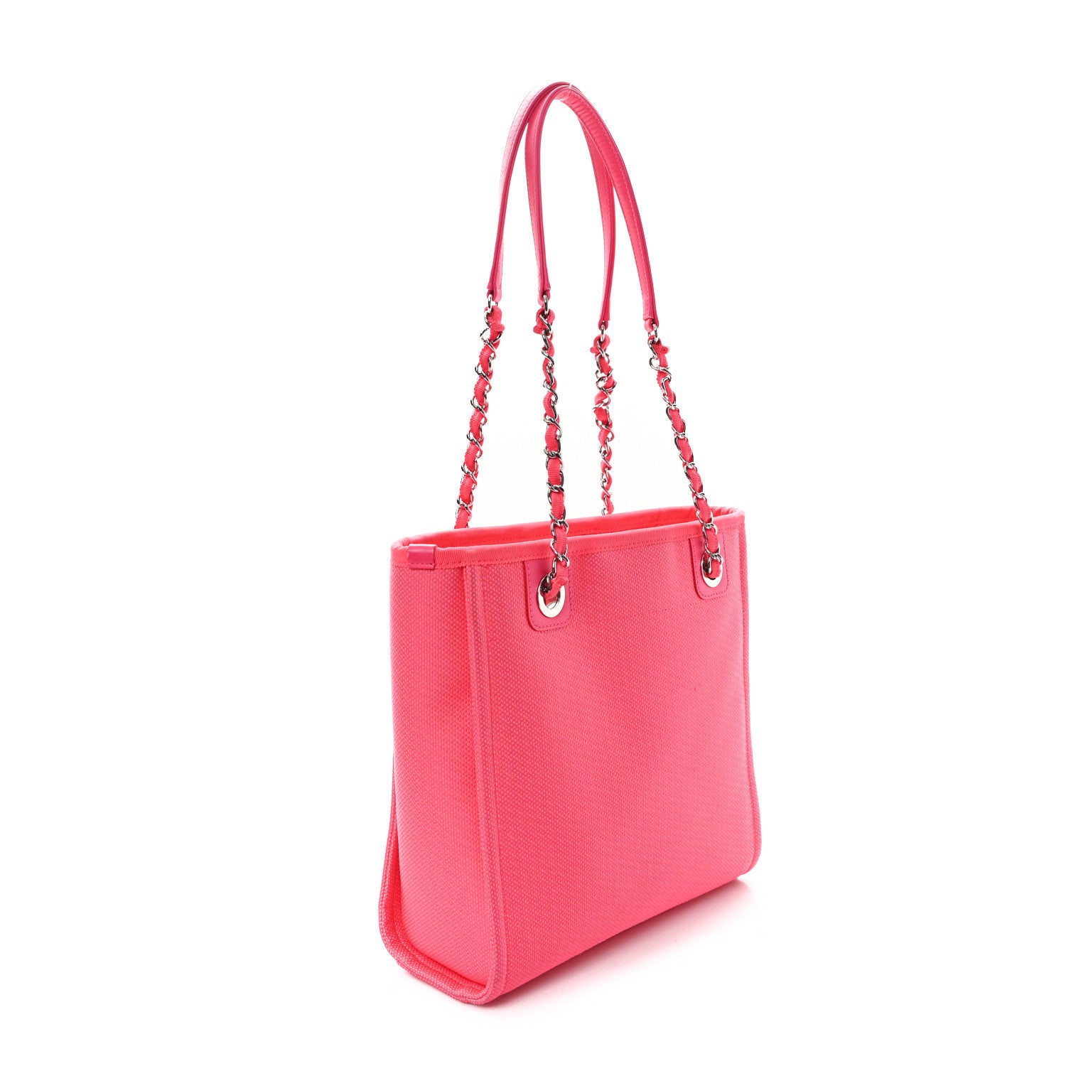 Chanel Canvas Mini Deauville Tote Pink Orange 2 of 12