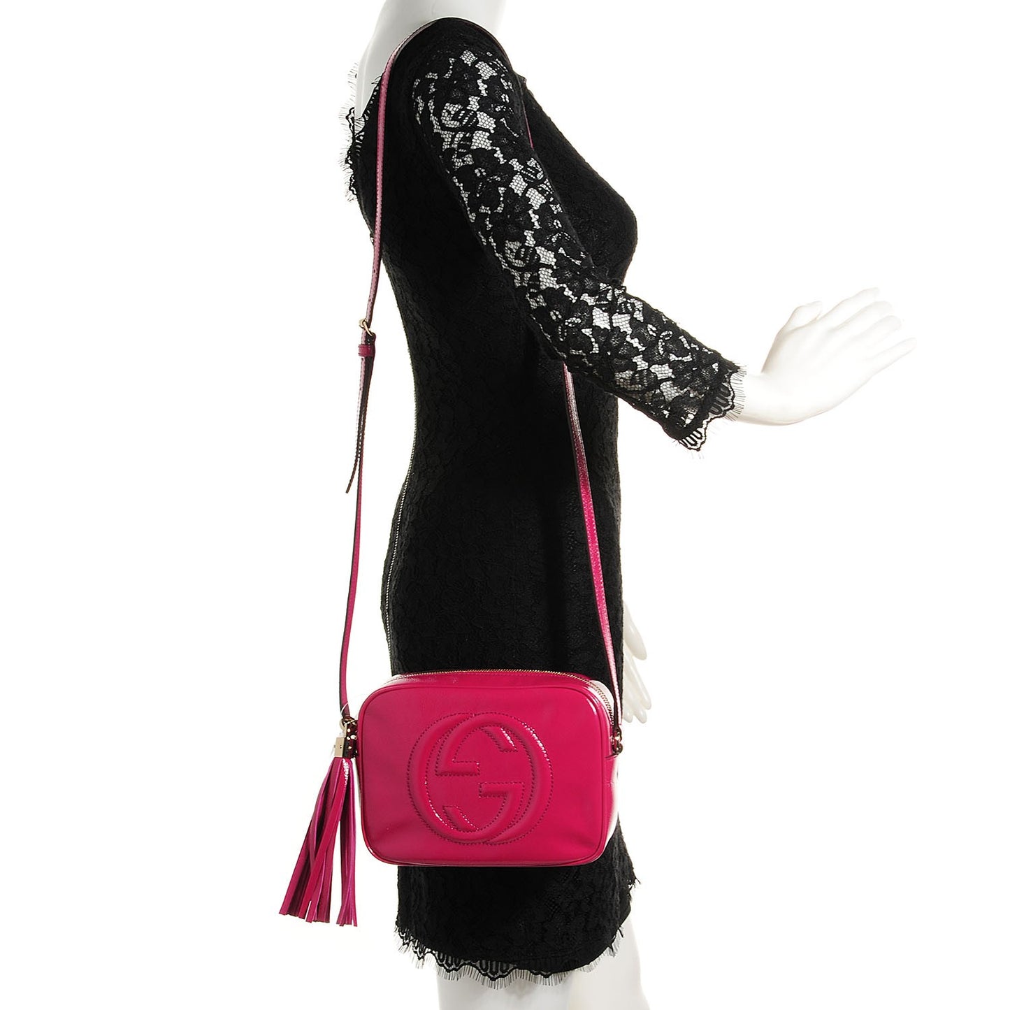 Soft Patent Small Soho Disco Bag Bright Bougainvillea