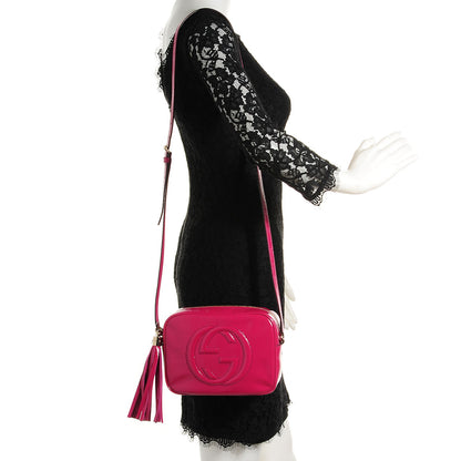 Gucci Soft Patent Small Soho Disco Bag Bright Bougainvillea 2 of 7