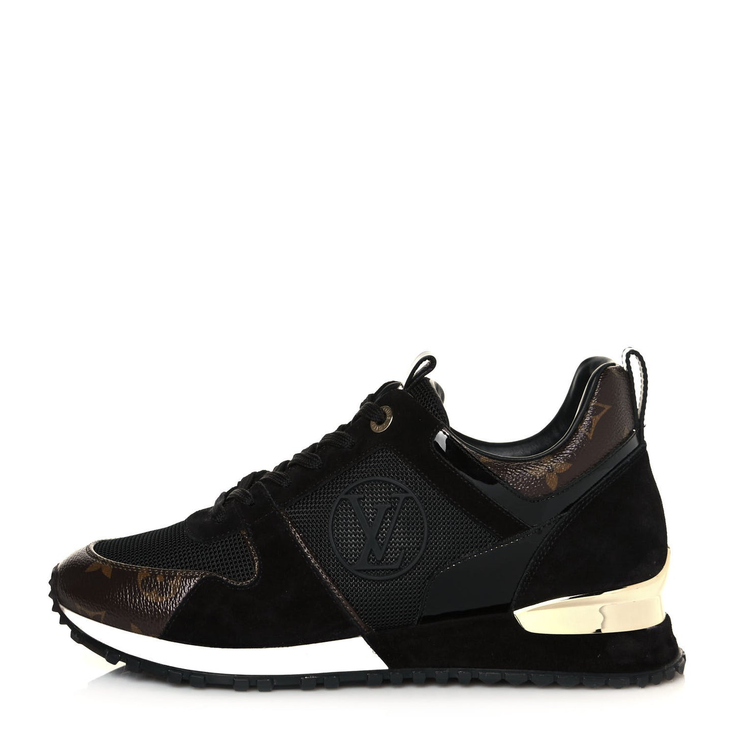 Suede Monogram Run Away Sneakers 39 Black
