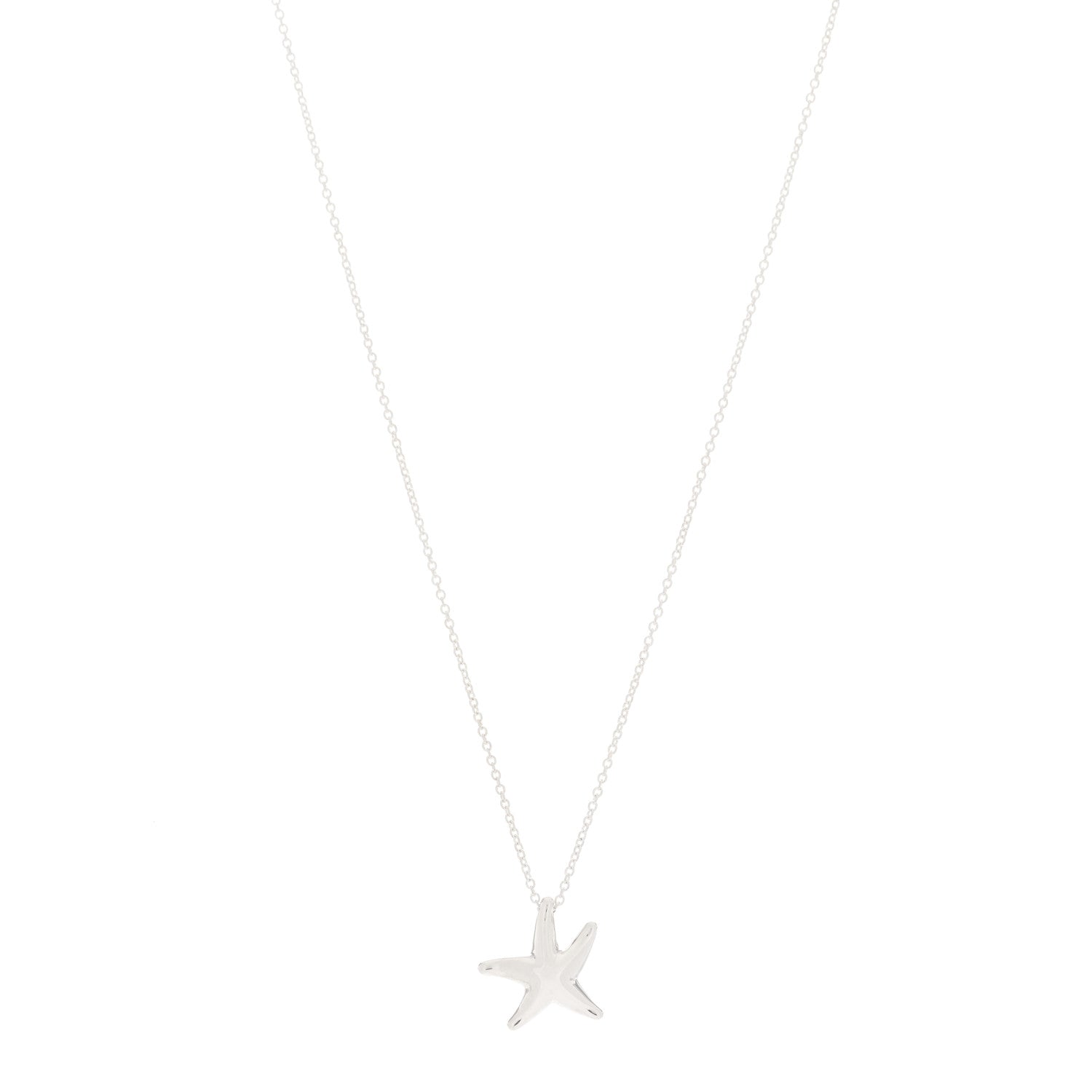Tiffany Sterling Silver 15mm Elsa Peretti Starfish Pendant Necklace 1 of 3